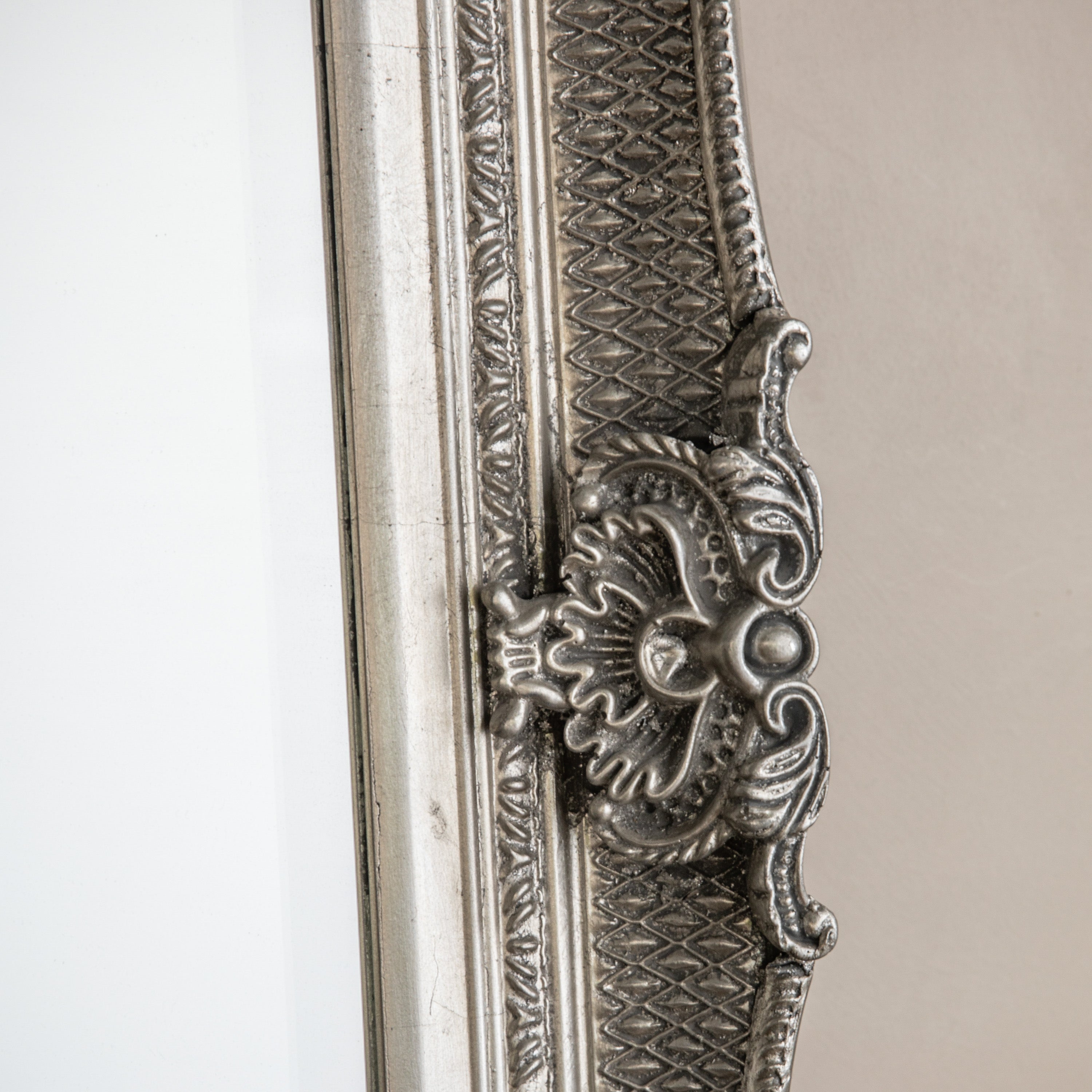 Alcott Baroque Vintage Silver Full Length Leaner Mirror